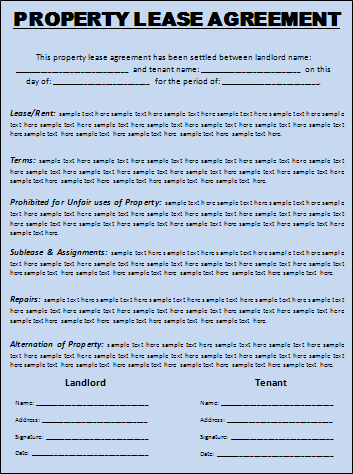 lease agreement template word