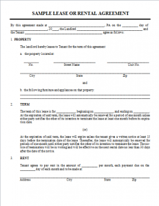 lease agreement template word rental agreement template