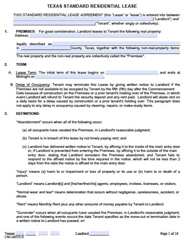 lease agreement template word