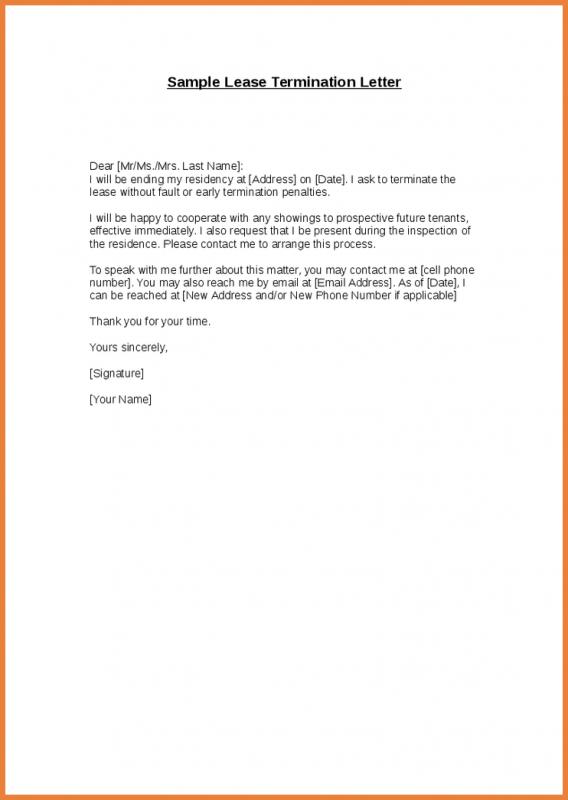 lease cancellation letter