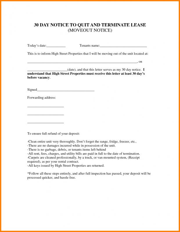 Lease Termination Letter Landlord To Tenant | Template Business