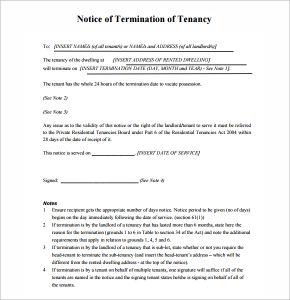 lease termination notice notice of termination of tenancy image