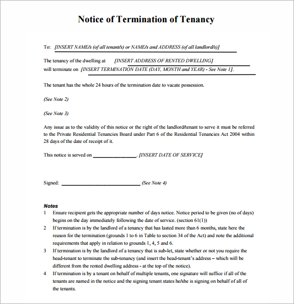 lease termination notice