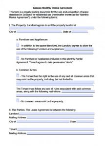 leasing agreement pdf kansas month to month lease agreement x