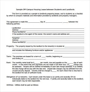 leasing agreement pdf standard house lease agreement