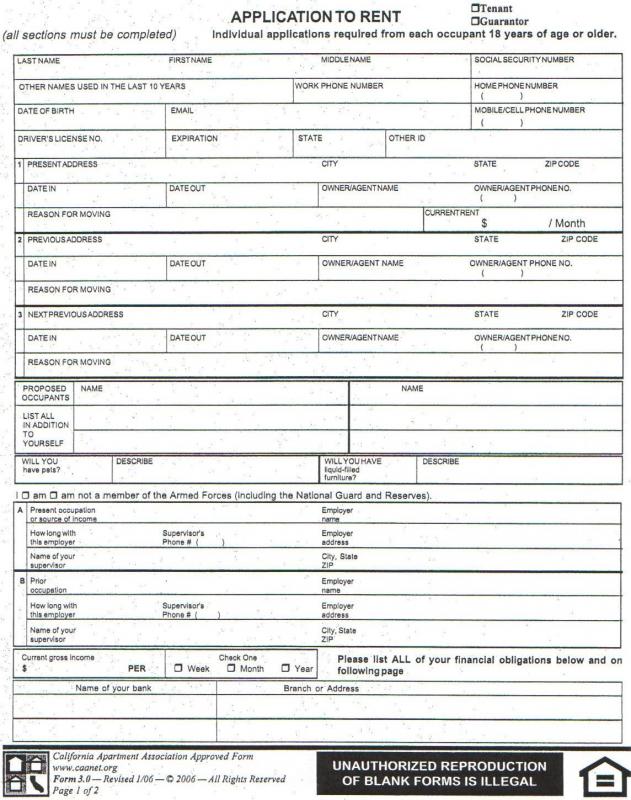 leasing application form