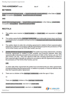 legal agreement template superannuation agreement sample