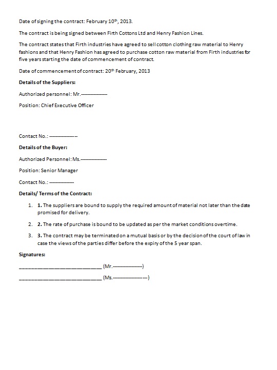 legal contract template