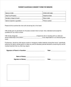 legal guardian form child guardian consent form