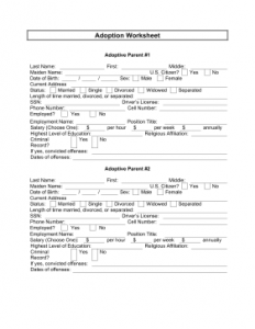 legal guardianship papers adoption worksheet