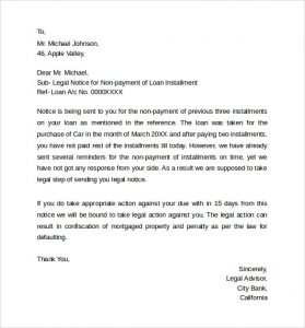 legal letter format legal notice letter format