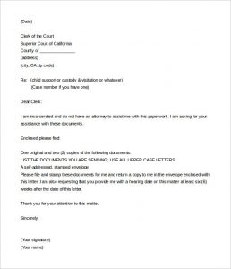 legal letter format sample court legal letter template to clerk download