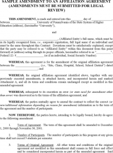 legal memorandum example sample amendment to agreement