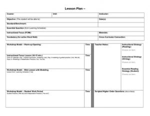 lesson plan format lesson plan format 8