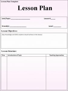 lesson plan format lesson plan template