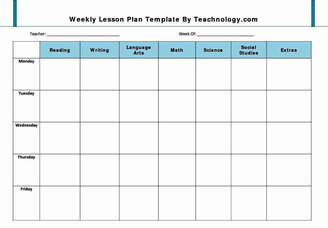 Lesson Plan Template For Preschool Template Business