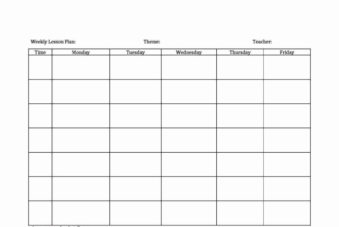 lesson plan template for preschool