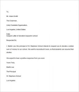 letter asking for donations donation request letter for school