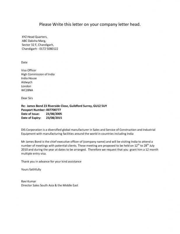 Letter For Immigration | Template Business