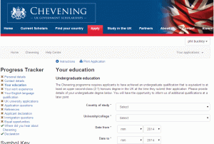 letter of application template chevening