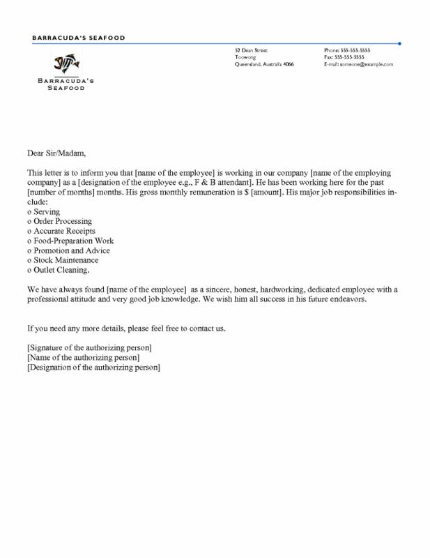 Letter Of Employment | Template Business