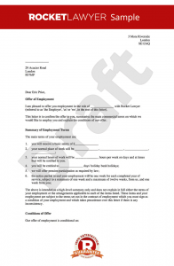 letter of employment offer offer of employment letter