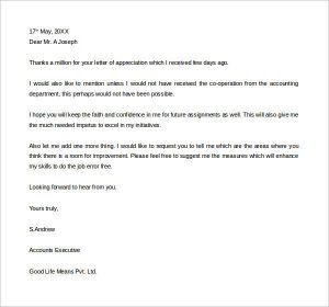 letter of employment templates professional thank you letter of appreciation