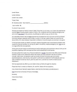 letter of hardship hardship letter template