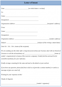 letter of intent template letter of intent template