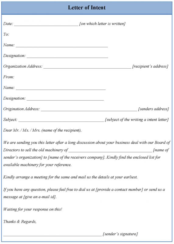 letter of intent template