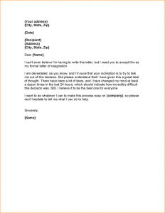 letter of notice weeks notice resignation letter resignation letter with regret