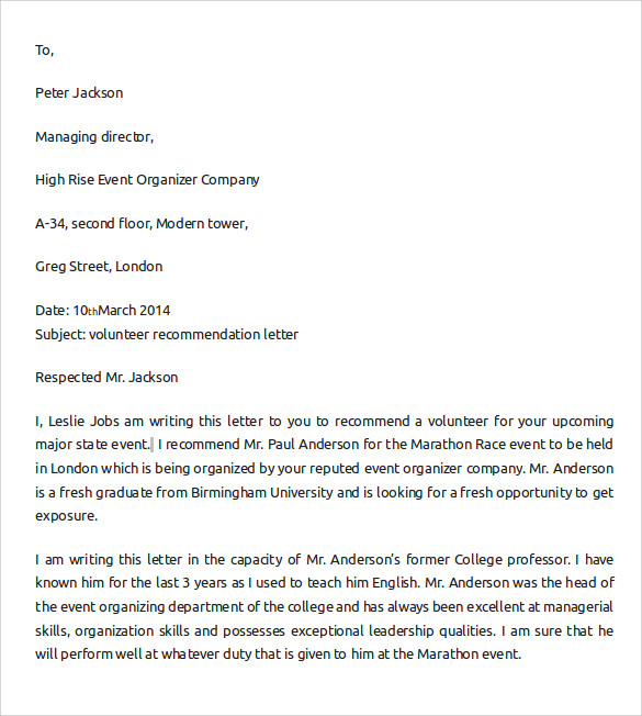 letter of recommendation for student scholarship