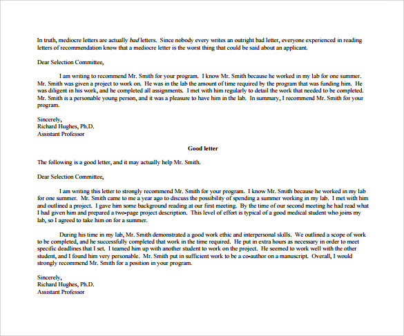 letter of recommendation template for student