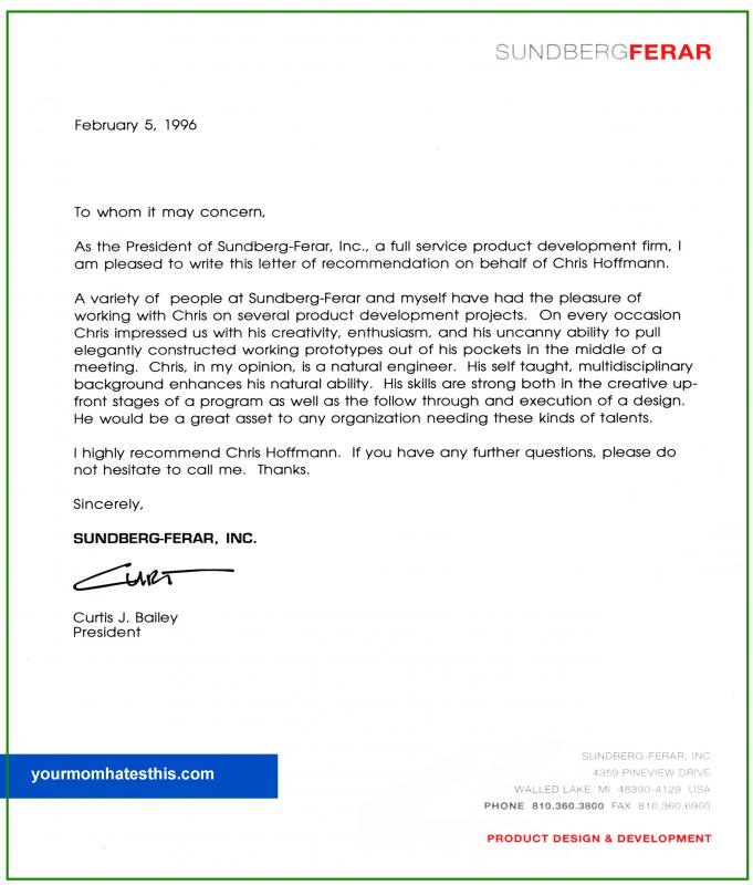 letter of recommendation template