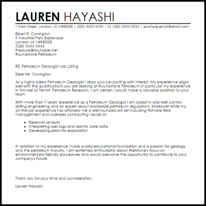 letter of recommendation templates petroleum geologist