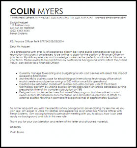 letter of resignation samples finance officer