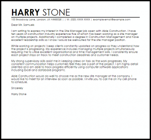 letter of resignation samples site manager