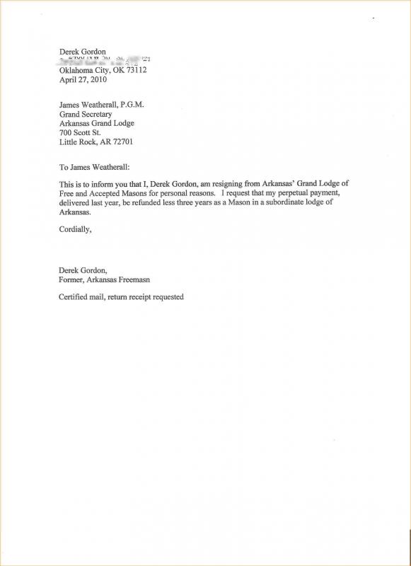 letter of resignation templates