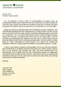 letter of support samples graduate school letter of recommendation sample