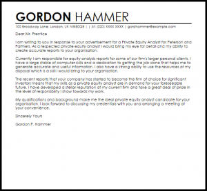 letter of termination of employee private equity analyst