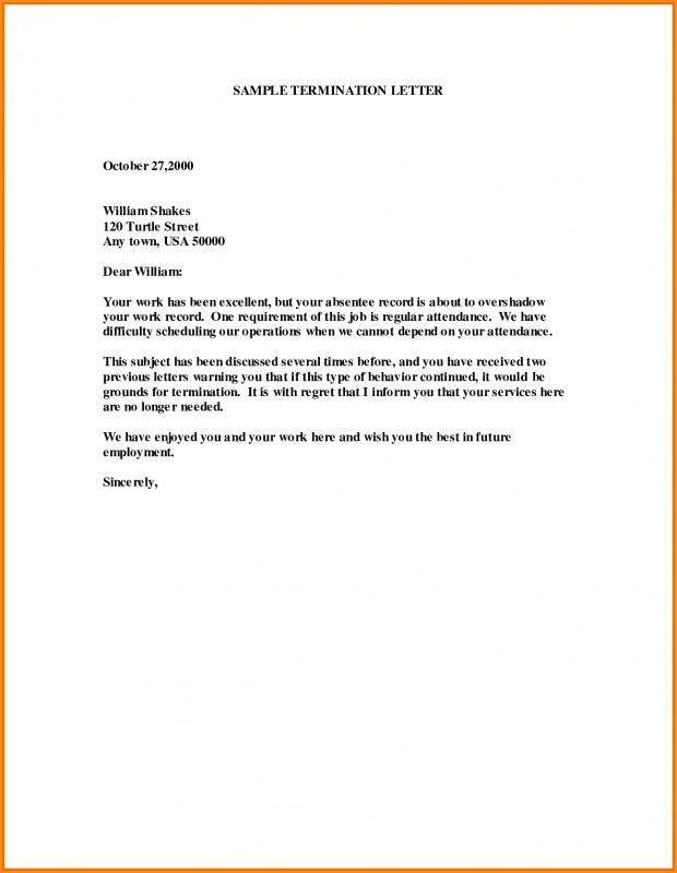 letter of termination of employment