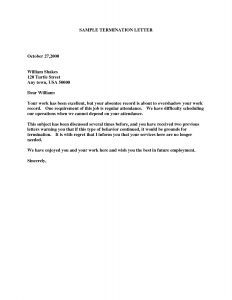 letter of termination termination letter