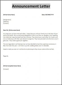 letter template word announcement letter template