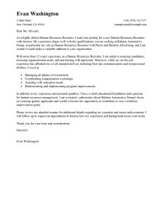 letter to recruiter best recruiting and employment cover letter examples livecareer for sample recruitment letter