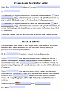 letter to vacate oregon day lease termination letter x