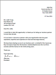 letter writing format business letter format