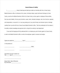 liability release form general release of liability form