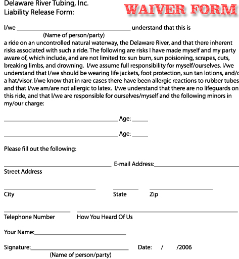 liability waiver form free