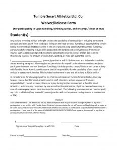 liability waiver form pdf tsa waiver and release of liability form