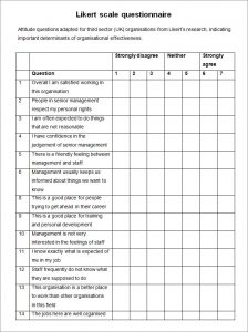 likert scale questions likert scale questionnaire free template